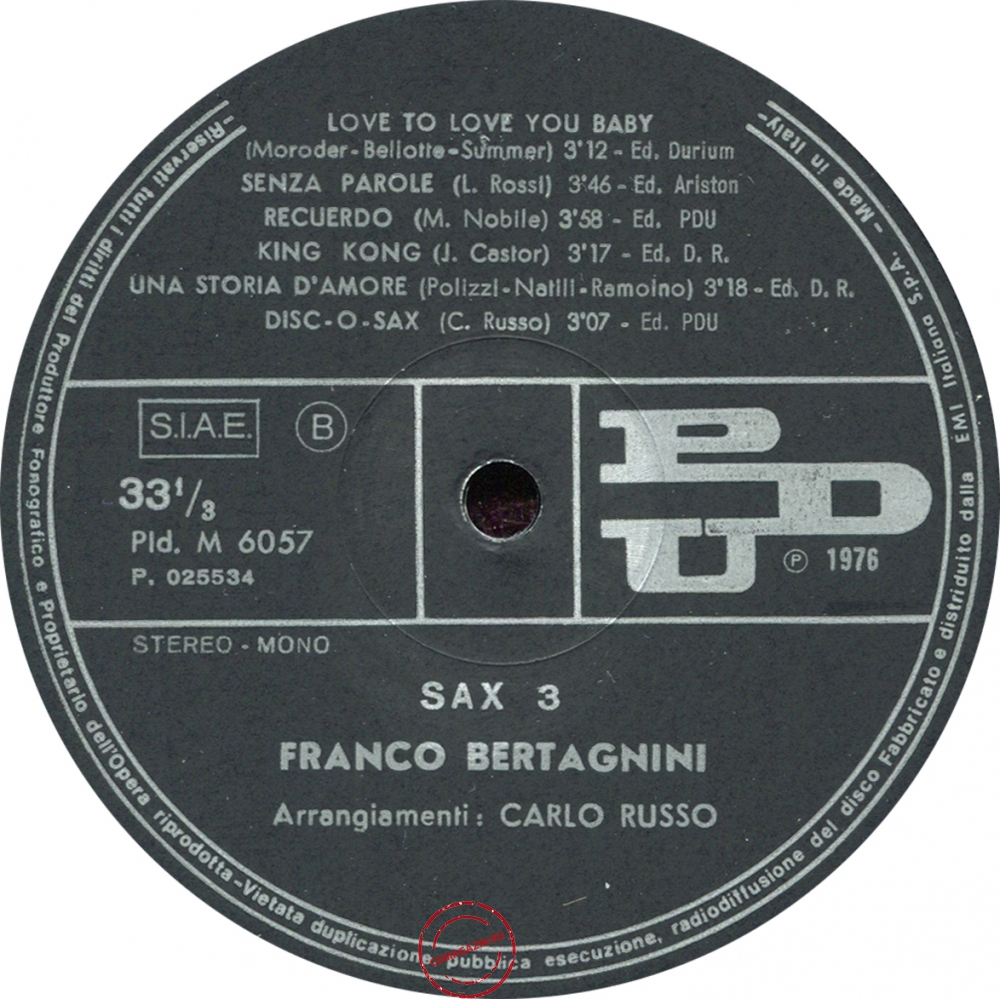 Оцифровка винила: Franco Bertagnini (1976) Sax 3