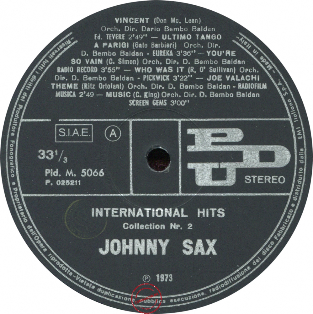 Оцифровка винила: Johnny Sax (1973) International Hits Collection Nr. 2 Оцифровка винила: Johnny Sax (1973) International Hits Collection Nr. 2
