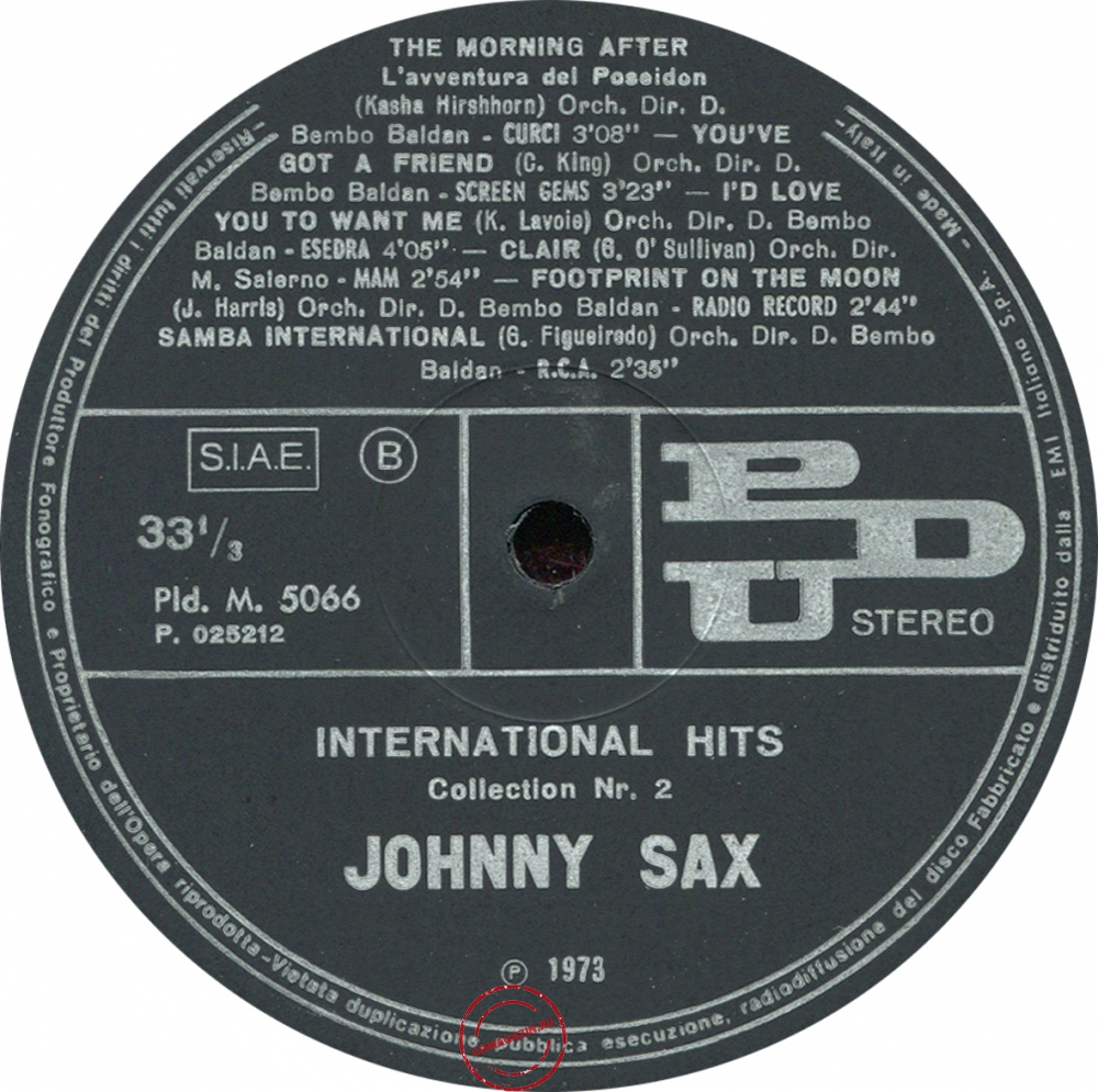 Оцифровка винила: Johnny Sax (1973) International Hits Collection Nr. 2 Оцифровка винила: Johnny Sax (1973) International Hits Collection Nr. 2