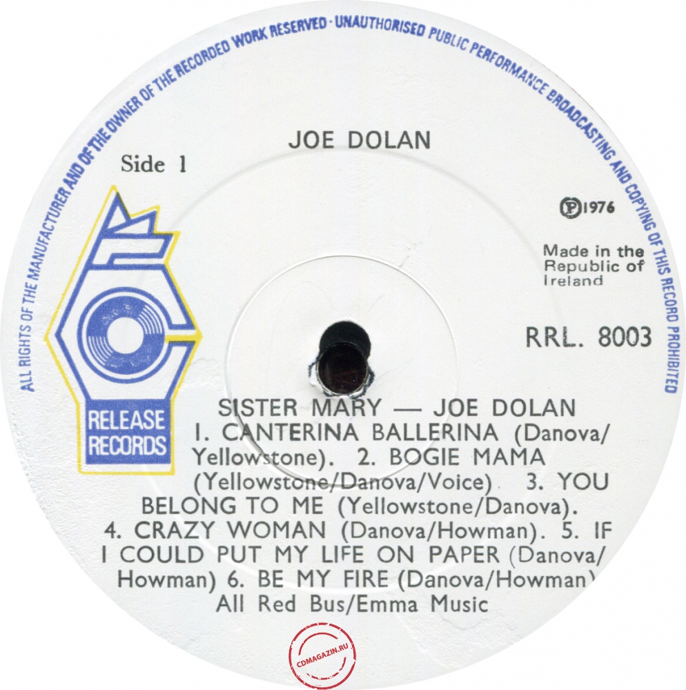 Оцифровка винила: Joe Dolan (1976) Sister Mary (Crazy Woman) Оцифровка винила: Joe Dolan (1976) Sister Mary (Crazy Woman)