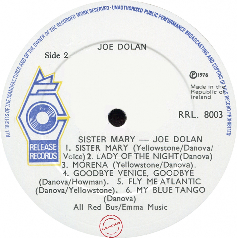 Оцифровка винила: Joe Dolan (1976) Sister Mary (Crazy Woman) Оцифровка винила: Joe Dolan (1976) Sister Mary (Crazy Woman)