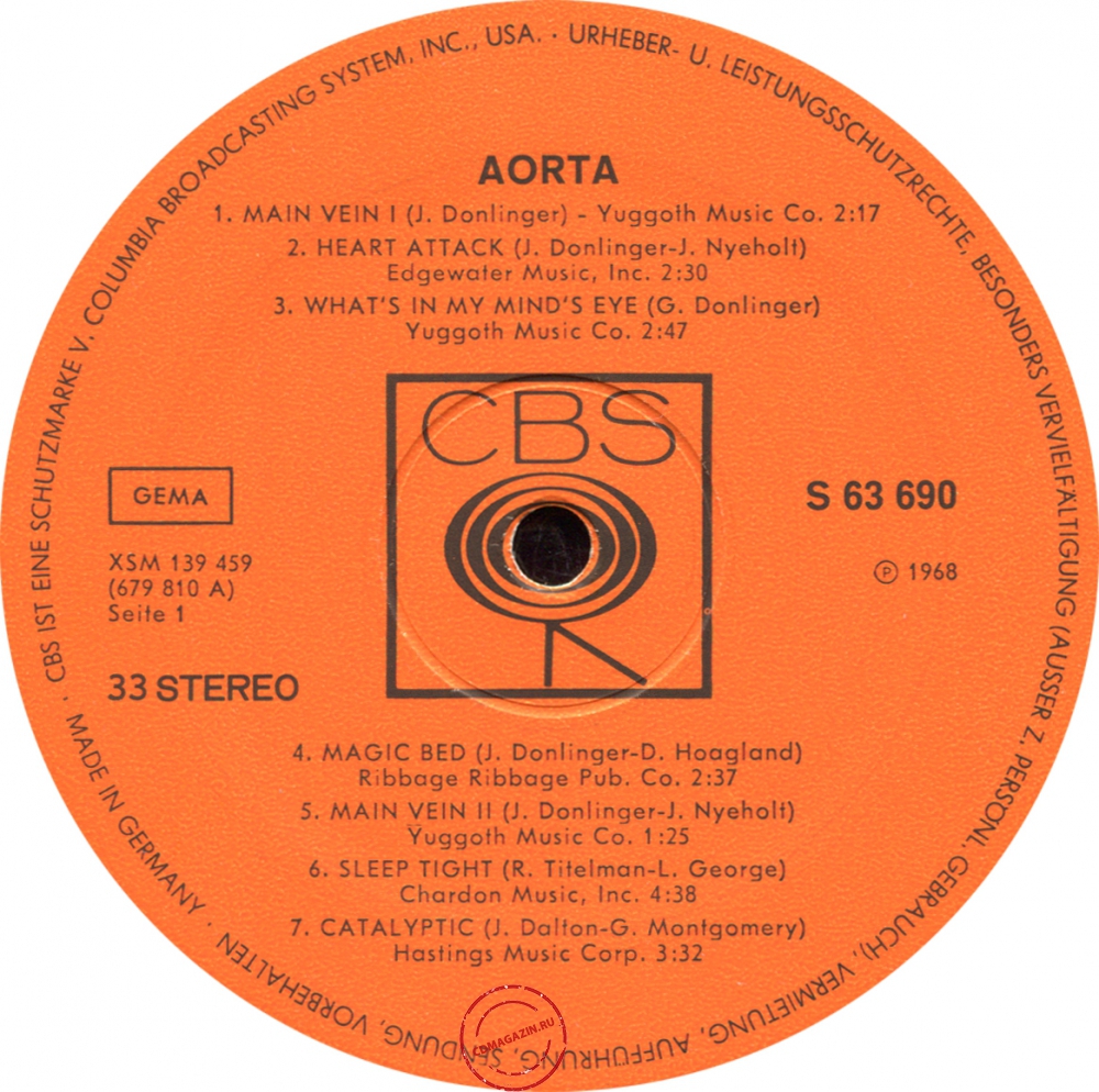 Оцифровка винила: Aorta (1968) Aorta Оцифровка винила: Aorta (1968) Aorta