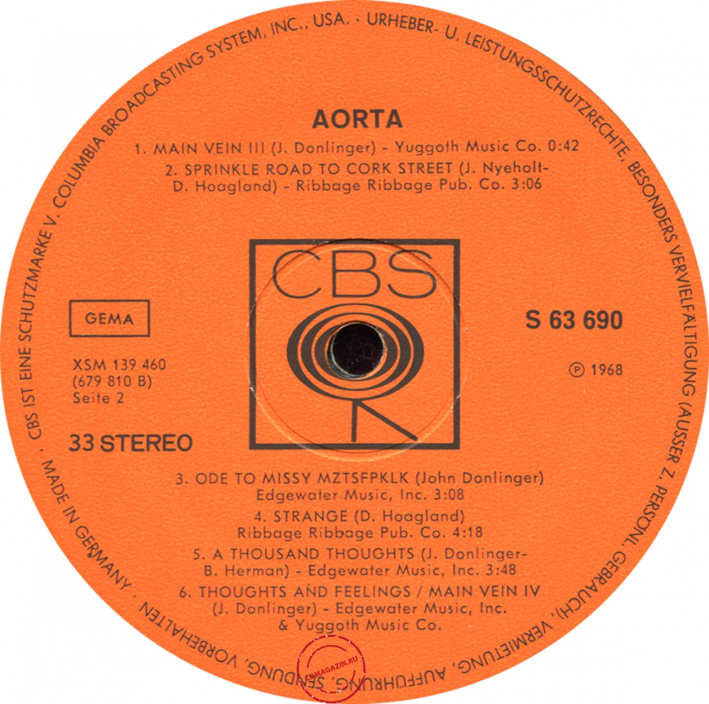 Оцифровка винила: Aorta (1968) Aorta Оцифровка винила: Aorta (1968) Aorta