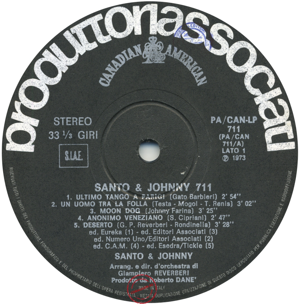Оцифровка винила: Santo & Johnny (1973) 711