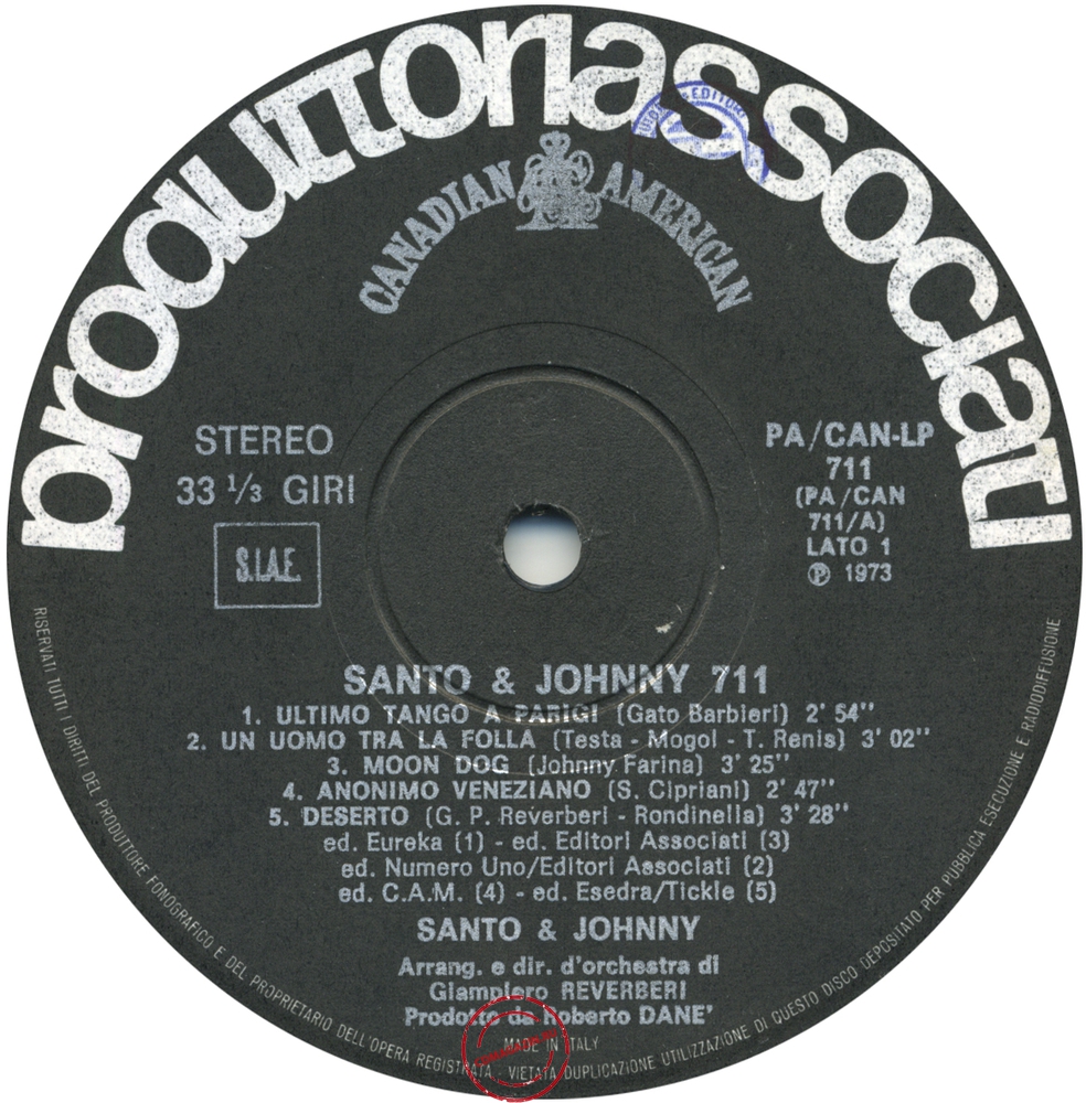 Оцифровка винила: Santo & Johnny (1973) 711 Оцифровка винила: Santo & Johnny (1973) 711