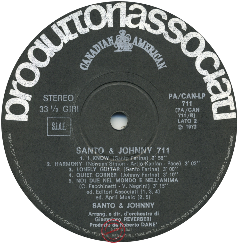 Оцифровка винила: Santo & Johnny (1973) 711 Оцифровка винила: Santo & Johnny (1973) 711