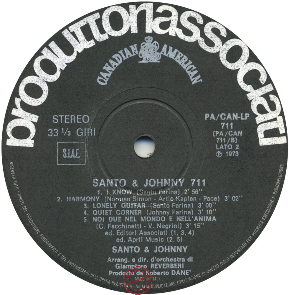 Оцифровка винила: Santo & Johnny (1973) 711