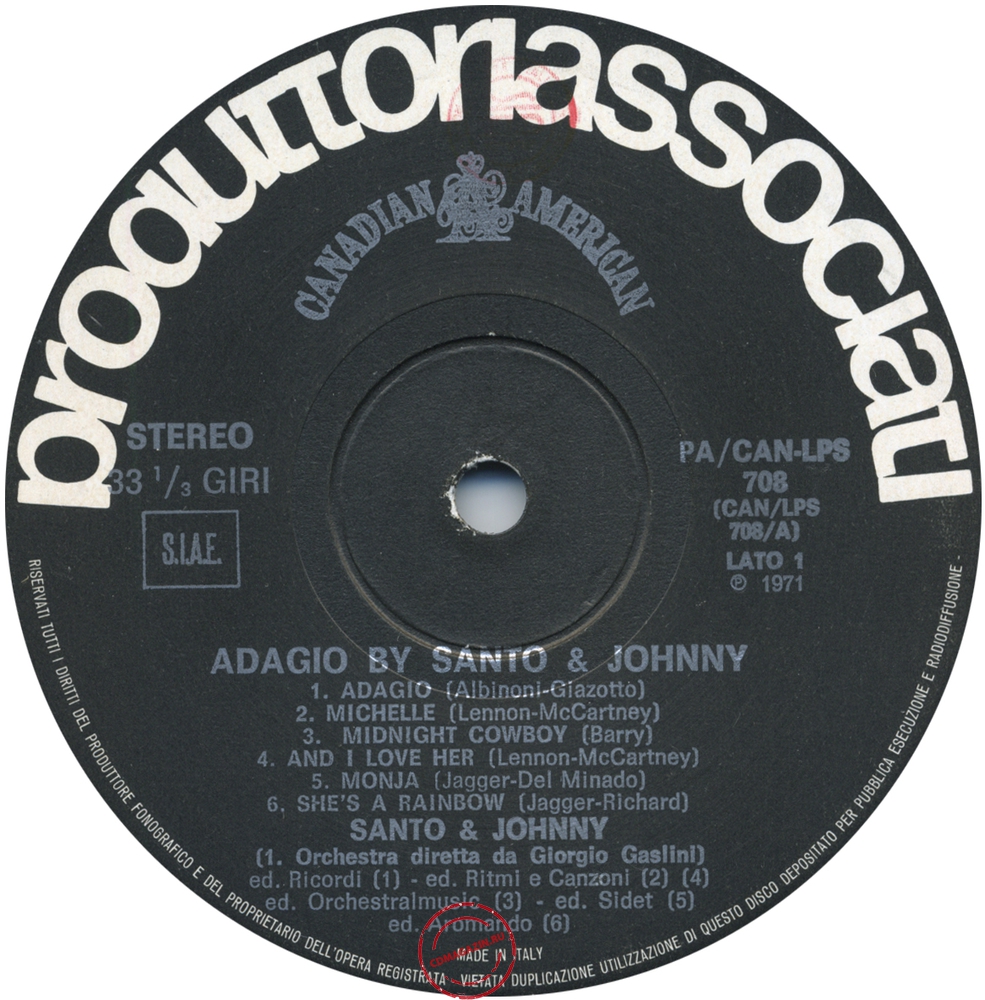 Оцифровка винила: Santo & Johnny (1971) Adagio By Santo & Johhny Оцифровка винила: Santo & Johnny (1971) Adagio By Santo & Johhny