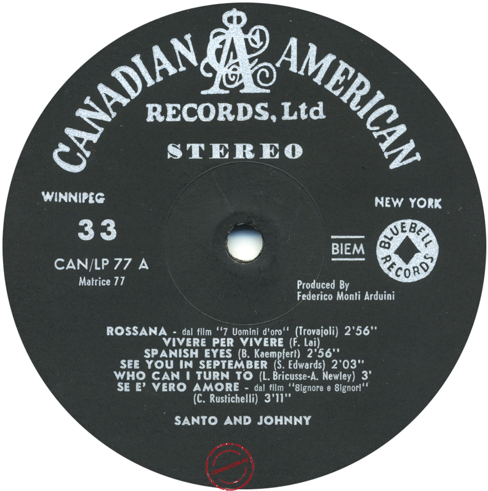 Оцифровка винила: Santo & Johnny (1967) Se E' Vero Amore Оцифровка винила: Santo & Johnny (1967) Se E' Vero Amore
