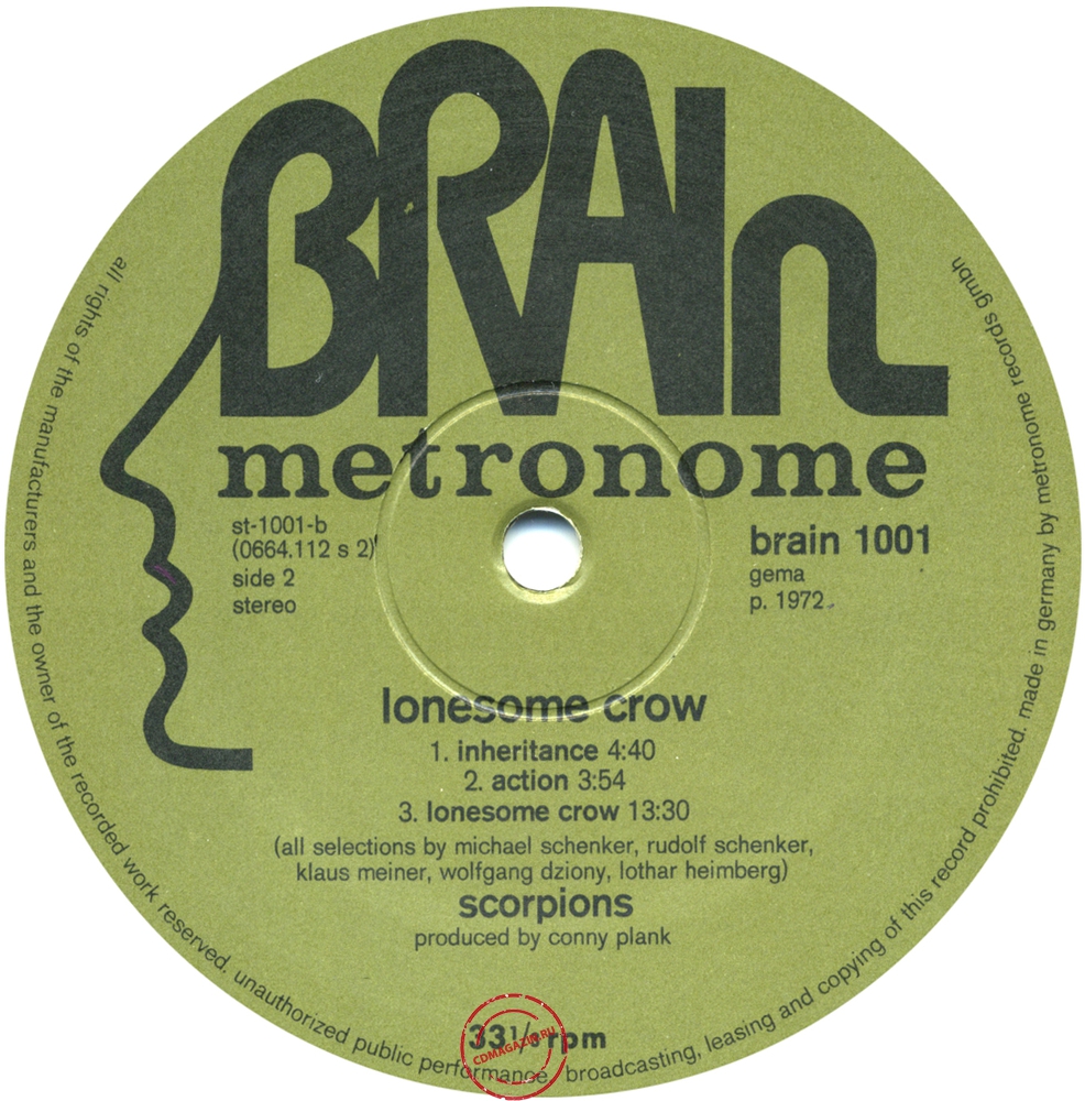 Оцифровка винила: Scorpions (1972) Lonesome Crow