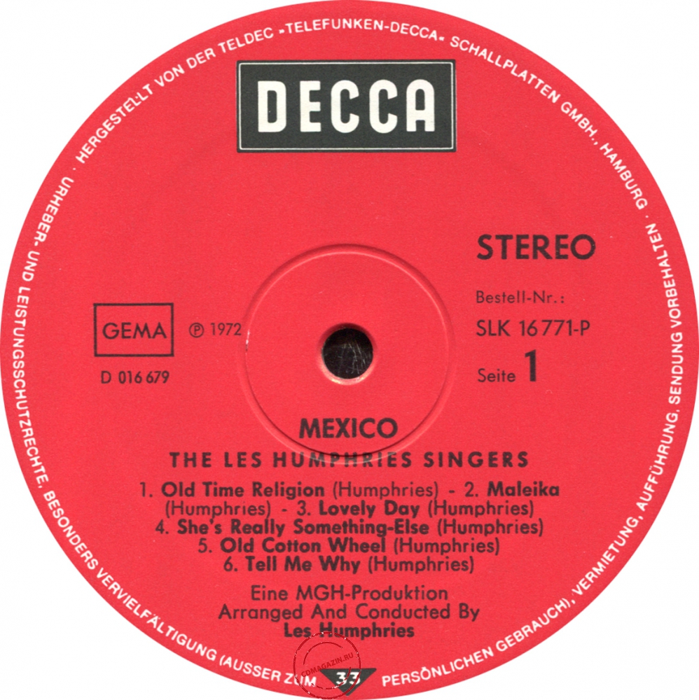 Оцифровка винила: Les Humphries Singers (1972) Mexico Оцифровка винила: Les Humphries Singers (1972) Mexico