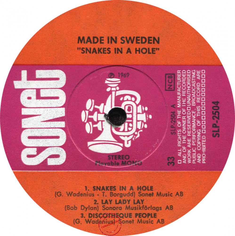 Оцифровка винила: Made In Sweden (1969) Snakes In A Hole