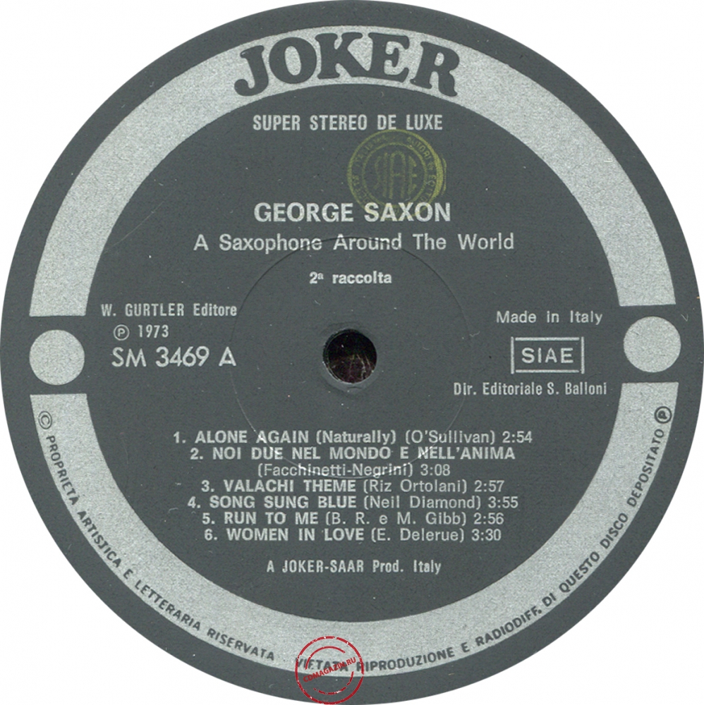 Оцифровка винила: George Saxon (1973) 2ª Raccolta Оцифровка винила: George Saxon (1973) 2ª Raccolta