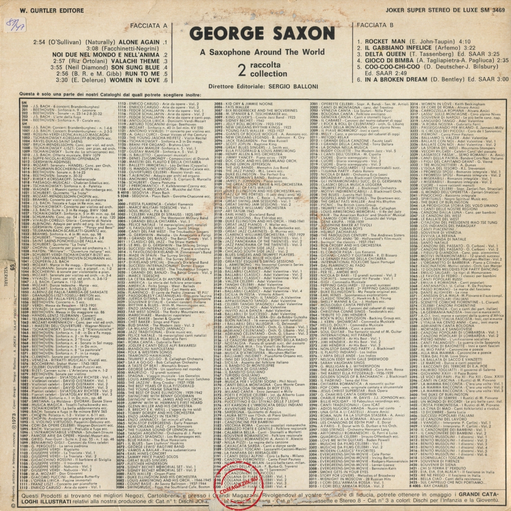 Оцифровка винила: George Saxon (1973) 2ª Raccolta Оцифровка винила: George Saxon (1973) 2ª Raccolta