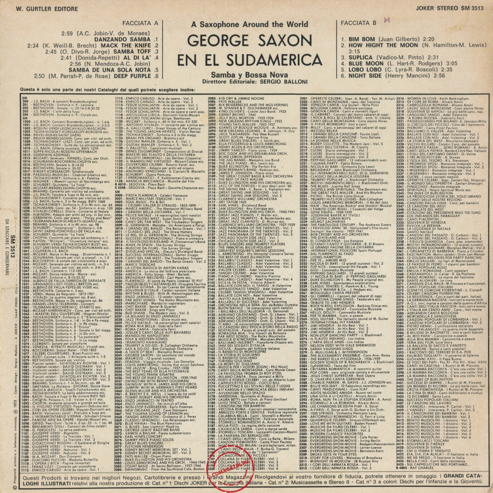 Оцифровка винила: George Saxon (1973) In South America (Samba & Bossa Nova) Оцифровка винила: George Saxon (1973) In South America (Samba & Bossa Nova)