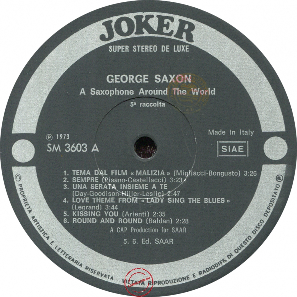 Оцифровка винила: George Saxon (1973) 5ª Raccolta Оцифровка винила: George Saxon (1973) 5ª Raccolta