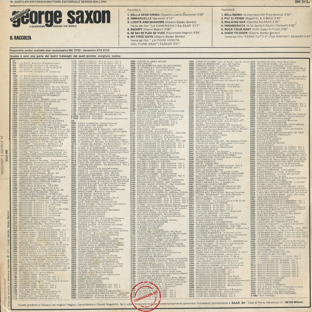 Оцифровка винила: George Saxon (1974) 8ª Raccolta