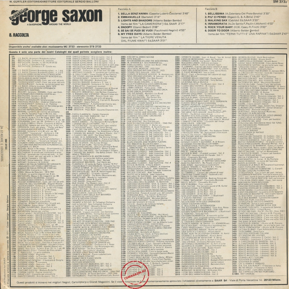 Оцифровка винила: George Saxon (1974) 8ª Raccolta Оцифровка винила: George Saxon (1974) 8ª Raccolta
