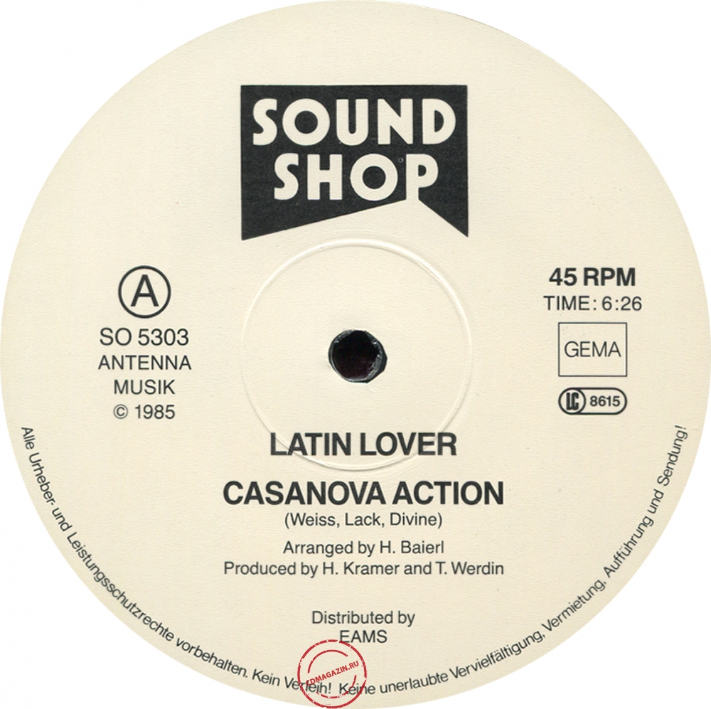 Оцифровка винила: Latin Lover (1985) Casanova Action