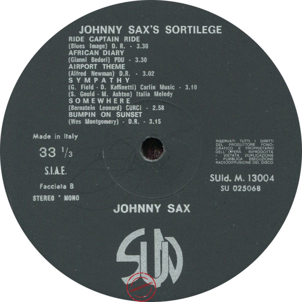 Оцифровка винила: Johnny Sax (1971) Sortilege Оцифровка винила: Johnny Sax (1971) Sortilege