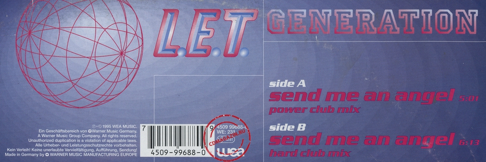Оцифровка винила: L.E.T. Generation (1995) Send Me An Angel Оцифровка винила: L.E.T. Generation (1995) Send Me An Angel