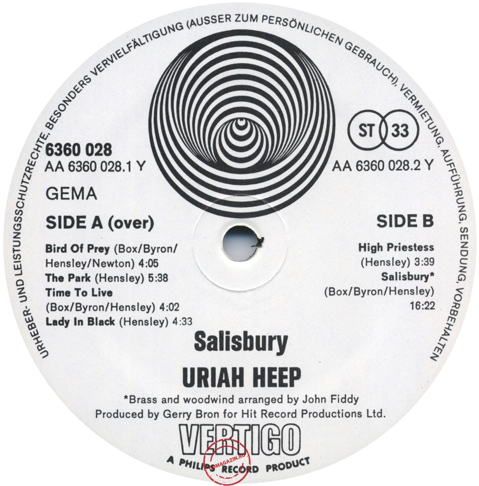 Оцифровка винила: Uriah Heep (1971) Salisbury Оцифровка винила: Uriah Heep (1971) Salisbury