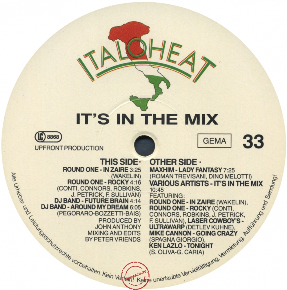 Оцифровка винила: VA It's In The Mix (1985) Vol. 1 Оцифровка винила: VA It's In The Mix (1985) Vol. 1