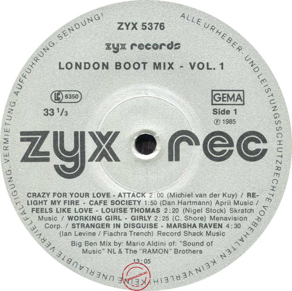 Оцифровка винила: VA London Boot Mix (1985) Vol. 1