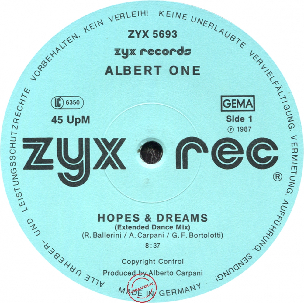 Оцифровка винила: Albert One (1987) Hopes & Dreams Оцифровка винила: Albert One (1987) Hopes & Dreams