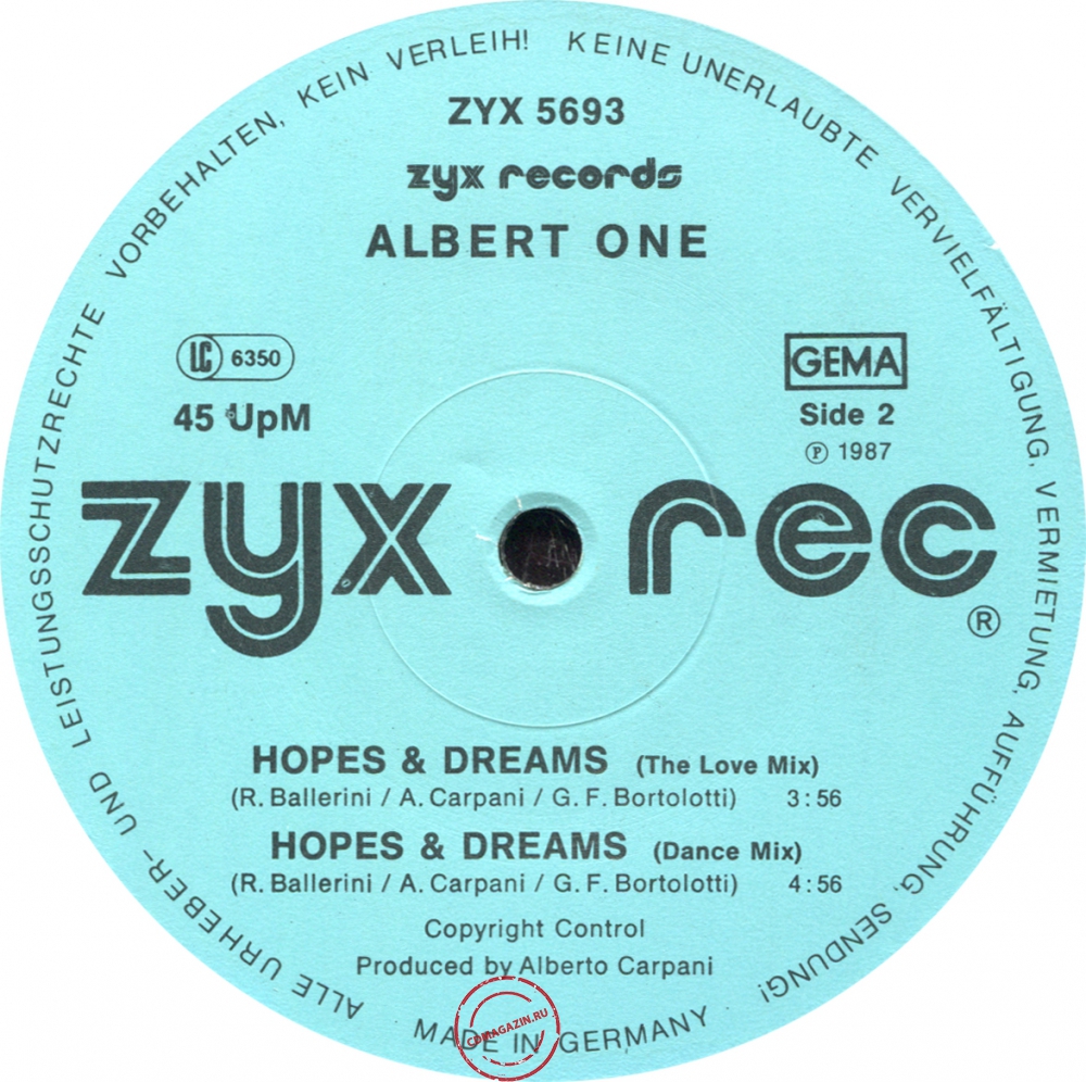 Оцифровка винила: Albert One (1987) Hopes & Dreams Оцифровка винила: Albert One (1987) Hopes & Dreams
